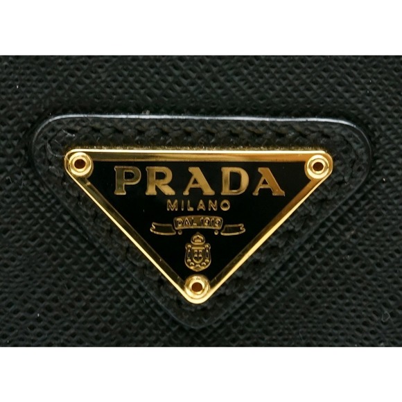 Prada Saffiano Lux Embossed Leather 2way Crossbody Shoulder Bag Black - Picture 9 of 9